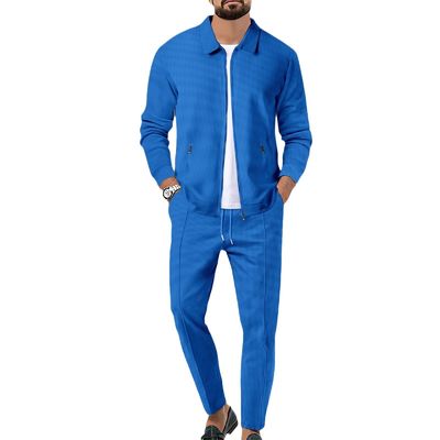 Conjunto de trajes para hombres Fitness Sport Jogger Jacket con cremallera Dos piezas Conjunto