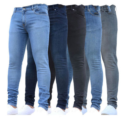 Apoyo 7 días Muestra de pedido Tiempo de entrega Jeans ajustados para hombres Jeans de color sólido Jeans de lápiz denim