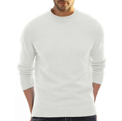 Pullover de tricotado de cuello de equipo de hombres personalizado para fabricación OEM ODM