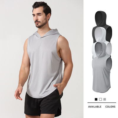 XMAMLON RTS OEM tanque de gimnasio seco rápido sin mangas culturismo con capucha Top de tanque para hombres