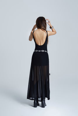 Vestidos de mujer unisex Y2k vestidos casuales Bodycon vestidos de cuello largo V para mujeres diseñador tejido