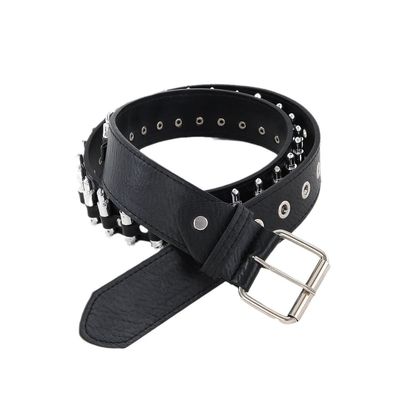 Estilo ordinario 2-4cm cinturón de remachado punk occidental para hombres con decoración de pantalón de hebilla lisa