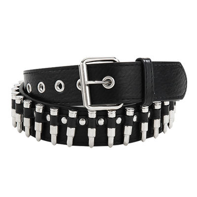 Estilo ordinario 2-4cm cinturón de remachado punk occidental para hombres con decoración de pantalón de hebilla lisa