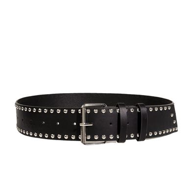 Cinturón de moda punk con correa de hierro y fijación de alfiler