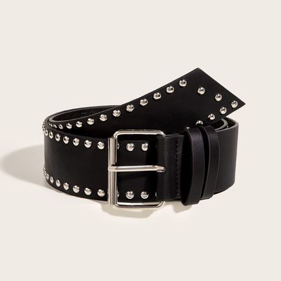 Cinturón de moda punk con correa de hierro y fijación de alfiler