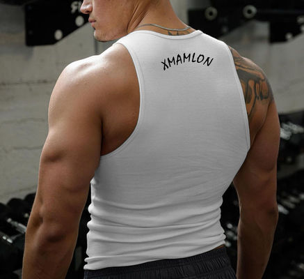 Impresión digital de poliéster Tops de tanque masculino para XMAMLON RTS OEM Custom Fitness Gym Wear