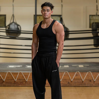 Impresión digital de poliéster Tops de tanque masculino para XMAMLON RTS OEM Custom Fitness Gym Wear