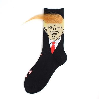 Accesorios para hombres Personaje divertido loco Impreso diseñador de rayas de algodón de la tripulación Calcetines felices