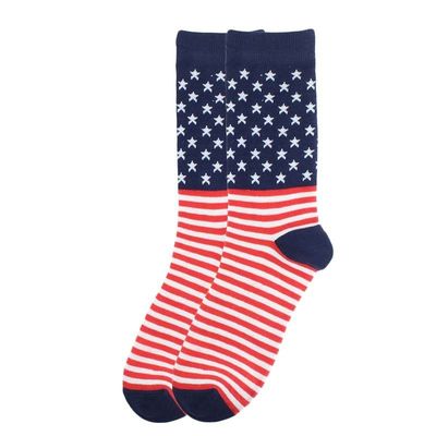 Accesorios para hombres Personaje divertido loco Impreso diseñador de rayas de algodón de la tripulación Calcetines felices