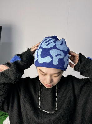 Tipo domo 100% Acrílico Jacquard Invierno Custom Tejido Pom Pom Beanie Sombrero para días fríos