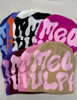 Tipo domo 100% Acrílico Jacquard Invierno Custom Tejido Pom Pom Beanie Sombrero para días fríos
