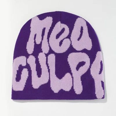 Tipo domo 100% Acrílico Jacquard Invierno Custom Tejido Pom Pom Beanie Sombrero para días fríos