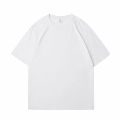 T-shirt de algodón de tamaño grande 100% de peso para hombres cuello falso en blanco peso pesado multicolor
