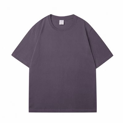 T-shirt de algodón de tamaño grande 100% de peso para hombres cuello falso en blanco peso pesado multicolor