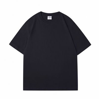 T-shirt de algodón de tamaño grande 100% de peso para hombres cuello falso en blanco peso pesado multicolor