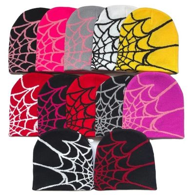 Escenas de pesca Brinquilla de invierno unisex con diseño de red de araña de punto grueso y estilo Y2K