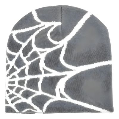 Escenas de pesca Brinquilla de invierno unisex con diseño de red de araña de punto grueso y estilo Y2K