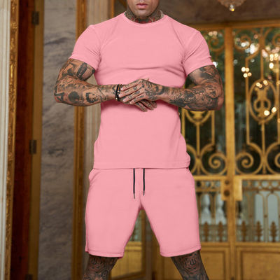 Logotipo personalizado Traje de deporte de tamaño más para hombres 2 piezas de ropa exterior de estiramiento Traje corredor de cortos