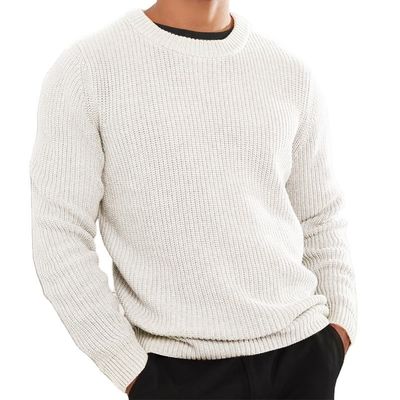 XMAMLON RTS suéter de invierno de hombre antiarrugas Jumper de punto con diseño de color sólido