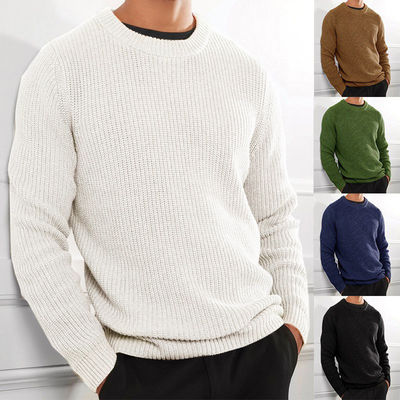 XMAMLON RTS suéter de invierno de hombre antiarrugas Jumper de punto con diseño de color sólido