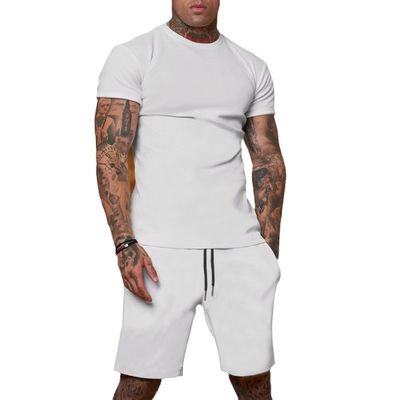 Logotipo personalizado Traje de deporte de tamaño más para hombres 2 piezas de ropa exterior de estiramiento Traje corredor de cortos