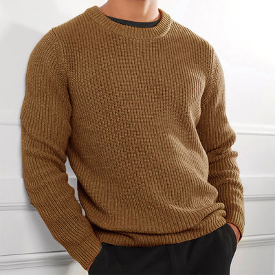 XMAMLON RTS suéter de invierno de hombre antiarrugas Jumper de punto con diseño de color sólido