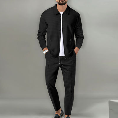 Conjunto de trajes para hombres Fitness Sport Jogger Jacket con cremallera Dos piezas Conjunto
