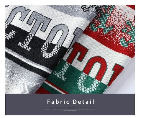 Logotipo personalizado Jacquard Tricot suéter masculino en estilo casual de gran tamaño para el confort del invierno