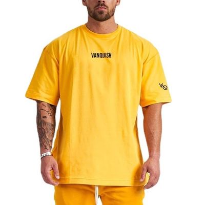 Camiseta de hombre de gran tamaño de verano esencial en método de tejido de punto y patrón de impresión