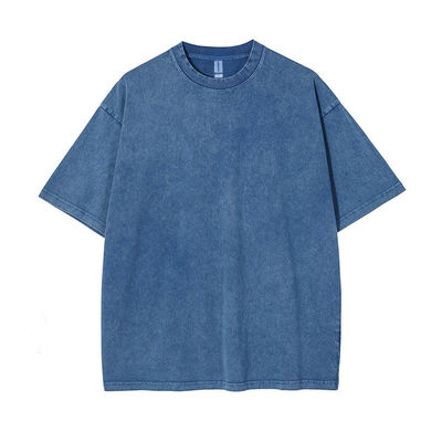 Lavado XMAMLON RTS OEM Vintage 250G Streetwear de gran tamaño camiseta de peso pesado para hombres