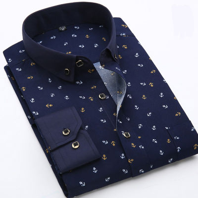 FONTE Categoría Camisa hawaiana de manga larga para hombres Impresión floral juvenil de gran tamaño Productos de venta al por menor