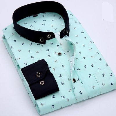FONTE Categoría Camisa hawaiana de manga larga para hombres Impresión floral juvenil de gran tamaño Productos de venta al por menor