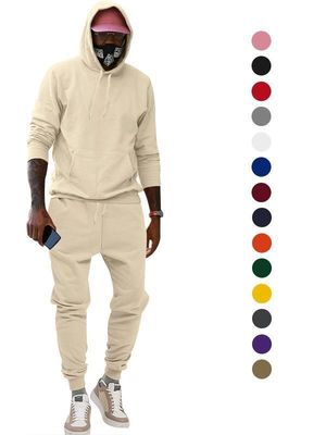 Trajes de sudor en blanco a medida Hombres Set de tránsito con capucha Tránsito Usar ropa