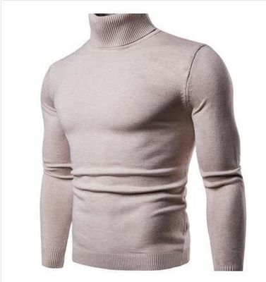 Camiseta de cuello de hombre de color beige de alta elasticidad Pullover de lana estándar suéter navideño