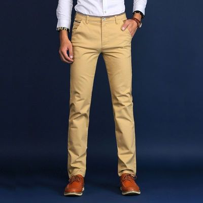 2023 Pantalones Casual para Hombres con Pantalla de lápiz con patrón de apertura de mosca y placa de cierre.