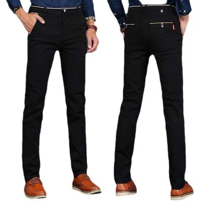 2023 Pantalones Casual para Hombres con Pantalla de lápiz con patrón de apertura de mosca y placa de cierre.