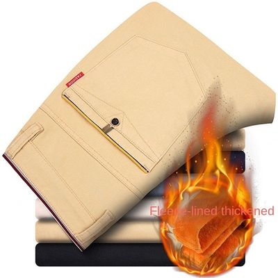 2023 Pantalones Casual para Hombres con Pantalla de lápiz con patrón de apertura de mosca y placa de cierre.