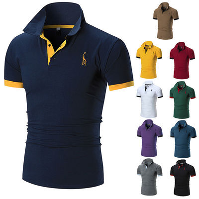 Impresión Patrón Tipo 330 gramos Golf Casual Plano Logotipo personalizado Polo Simple Camisa Para Hombres