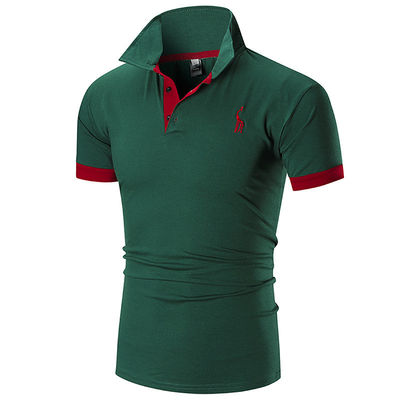 Impresión Patrón Tipo 330 gramos Golf Casual Plano Logotipo personalizado Polo Simple Camisa Para Hombres