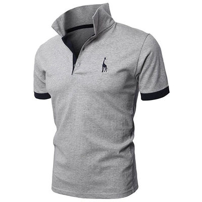 Impresión Patrón Tipo 330 gramos Golf Casual Plano Logotipo personalizado Polo Simple Camisa Para Hombres
