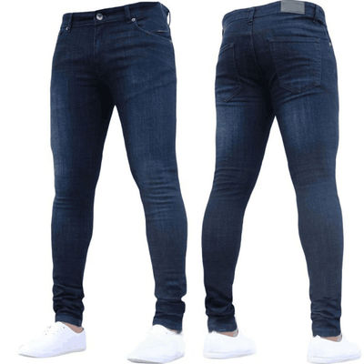 Apoyo 7 días Muestra de pedido Tiempo de entrega Jeans ajustados para hombres Jeans de color sólido Jeans de lápiz denim