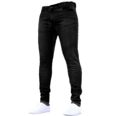 Apoyo 7 días Muestra de pedido Tiempo de entrega Jeans ajustados para hombres Jeans de color sólido Jeans de lápiz denim