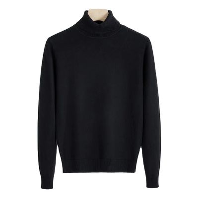 Pantalones de punto de primavera suéter de cuello alto para hombres blusa interior a prueba de viento camisa de fondo