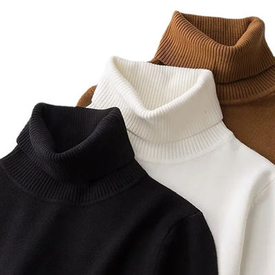 Pantalones de punto de primavera suéter de cuello alto para hombres blusa interior a prueba de viento camisa de fondo