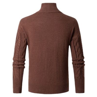 2024 Collar de pie de hombre suéter cardigan cuello de tortuga suéter de decoración de sujetadores juveniles