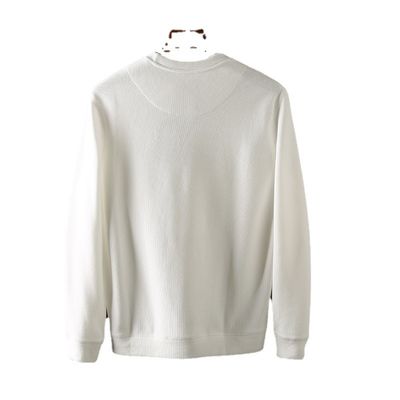 Suéter de cuello O-Neck bordado de hombre de cuello redondo Terry Pullover sin forro y mano de obra
