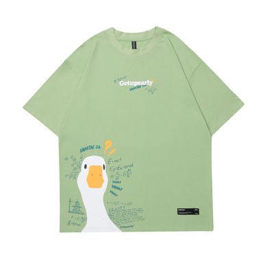 Popularidad juvenil 18-24Años de edad Verano dibujos animados Pato Impresión Hip Hop T-shirt de pareja suelta