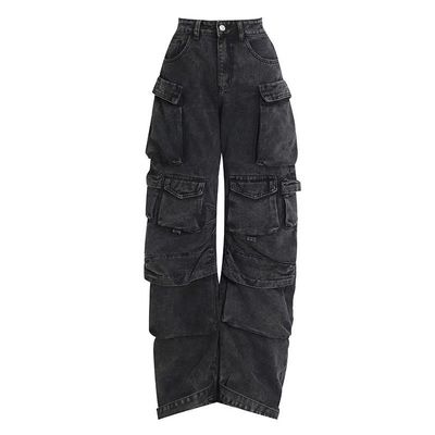 Cotton Denim Hiphop de gran tamaño envuelto en bolsas jeans sueltos para hombres para un estilo sostenible