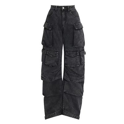 Cotton Denim Hiphop de gran tamaño envuelto en bolsas jeans sueltos para hombres para un estilo sostenible