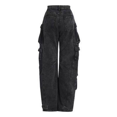 Cotton Denim Hiphop de gran tamaño envuelto en bolsas jeans sueltos para hombres para un estilo sostenible